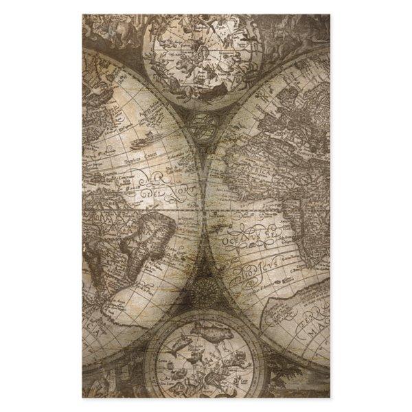 Antique Historical Old World Atlas Map Continents Stationery