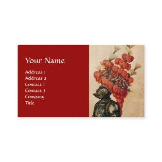 ANTIQUE KNIGHT HELMET ,DRAGONS AND RED FEATHERS
