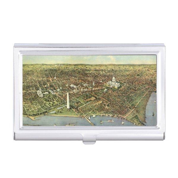 Antique Map with a Panoramic View of Washington DC  Case
