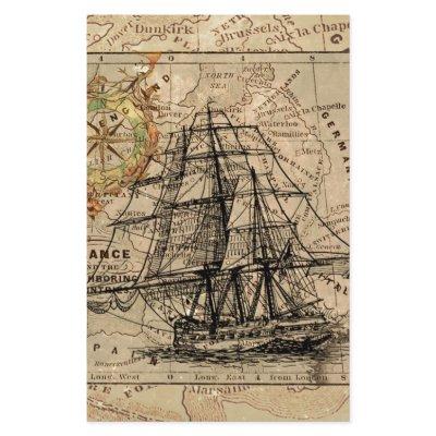 Antique Old General France Map & Ship Stationery