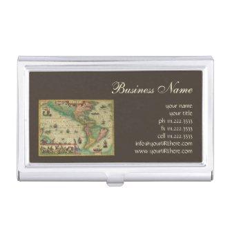 Antique Old World Map of the Americas by Hondius Case For