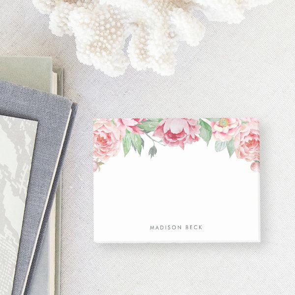Antique Peony Floral Post-it Notes