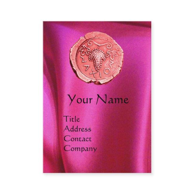 ANTIQUE PINK GRAPES ,FUCHSIA SILK CLOTH
