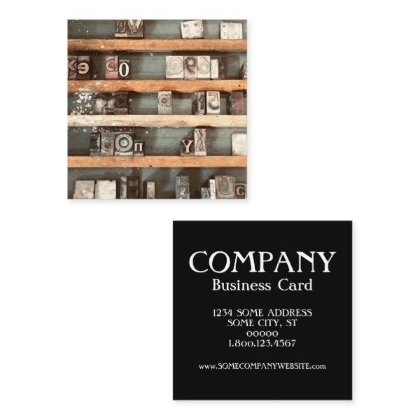 antique printing block stamps square