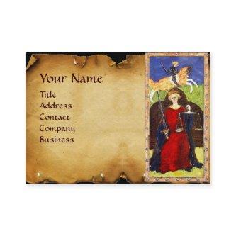 ANTIQUE RENAISSANCE TAROTS, JUSTICE Parchment