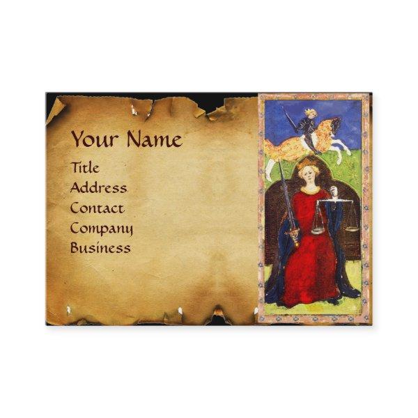 ANTIQUE RENAISSANCE TAROTS, JUSTICE Parchment