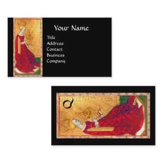 ANTIQUE TAROTS QUEEN OF CUPS BLACK GOLD MONOGRAM
