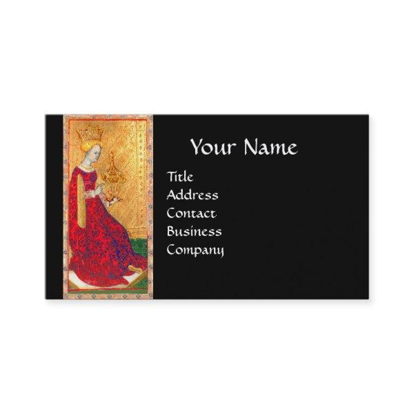 ANTIQUE TAROTS QUEEN OF CUPS BLACK PEARL MONOGRAM