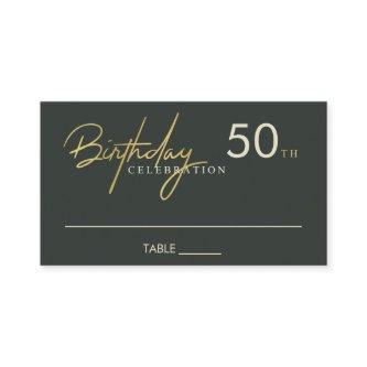 ANY AGE SIMPLE BLACK GOLD BIRTHDAY PLACE CARD