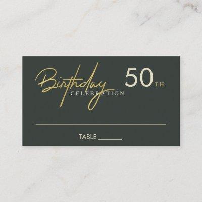 ANY AGE SIMPLE BLACK GOLD BIRTHDAY PLACE CARD