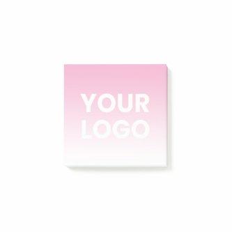 Any Color Background | White Gradient & Your Logo Post-it Notes