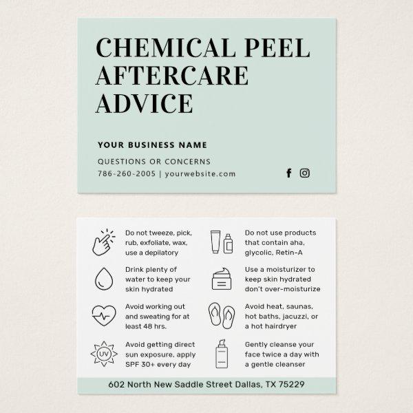 Any Color Chemical Peel Aftercare Instruction Card
