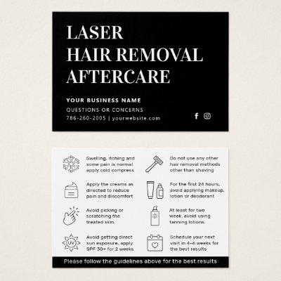 Any Color  Laser Hair Removal IPL Aftercare Card