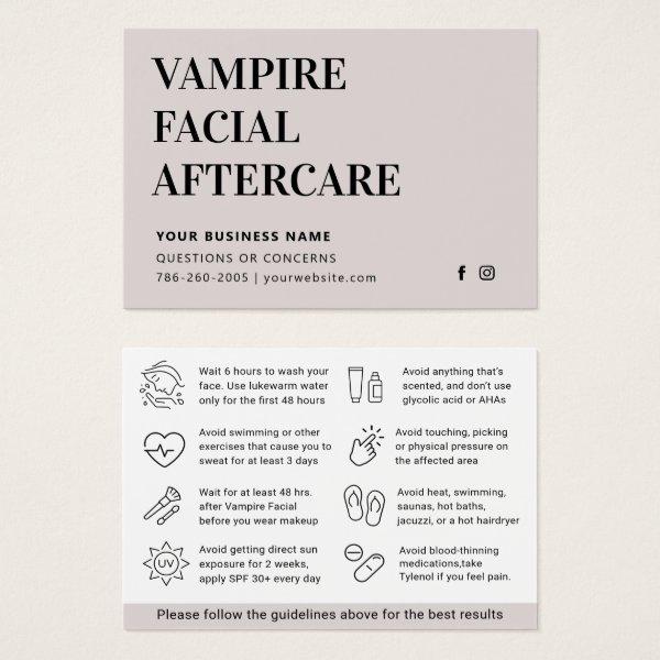Any Color Microneedling Aftercare Instruction Card