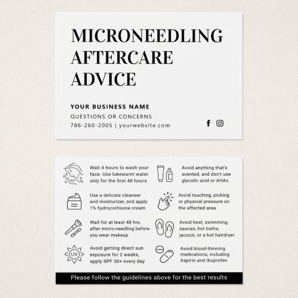 Any Color Microneedling Aftercare Instruction Card