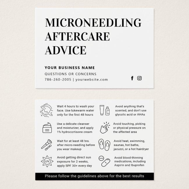 Any Color Microneedling Aftercare Instruction Card