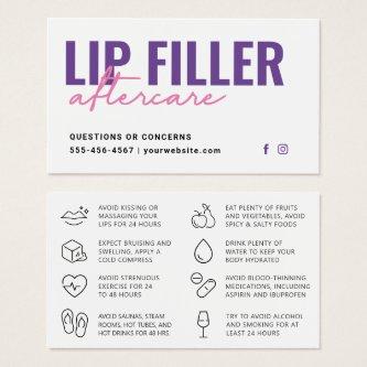 Any Color Modern Purple Lip Filler Aftercare Card