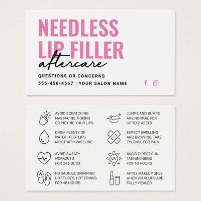 Any Color Needles Lips Filler Aftercare Card