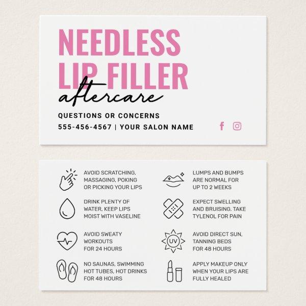 Any Color Needles Lips Filler Aftercare Card