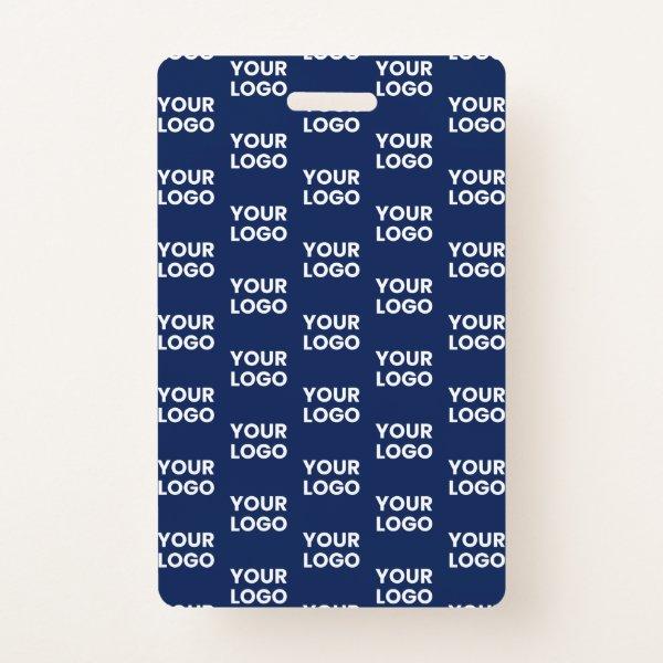 Any Image or Business Logo Editable Dark Navy Blue Badge