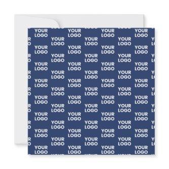 Any Image or Business Logo Editable Dark Navy Blue Invitation