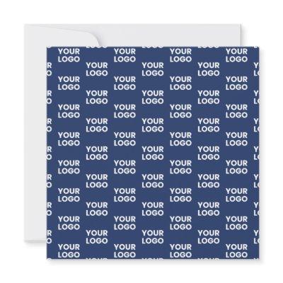 Any Image or Business Logo Editable Dark Navy Blue Invitation