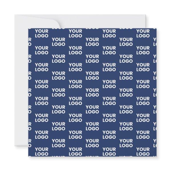 Any Image or Business Logo Editable Dark Navy Blue Invitation