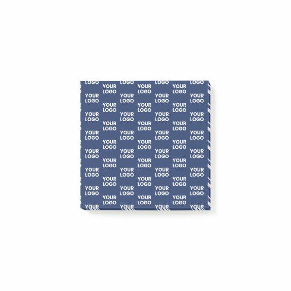 Any Image or Business Logo Editable Dark Navy Blue Post-it Notes