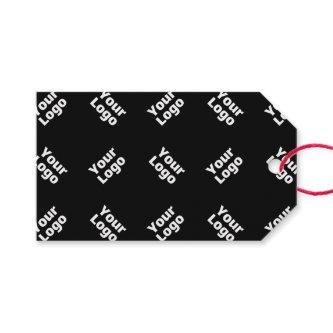 Any Logo or Uploaded Image | Scattered Pattern  Gift Tags