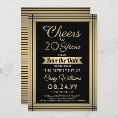ANY Number Retirement Party Cheers Black and Gold Save The Date
