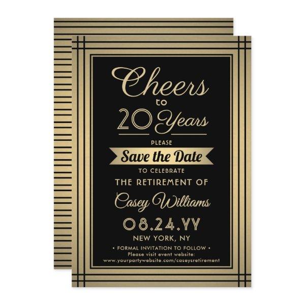 ANY Number Retirement Party Cheers Black and Gold Save The Date