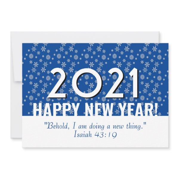 Any Year Bible  Blue | Snowflakes | NEW YEAR Holiday Card
