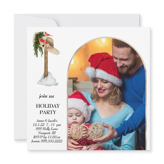 *~* AP20 PHOTO Christmas Holiday Party Geometric Invitation