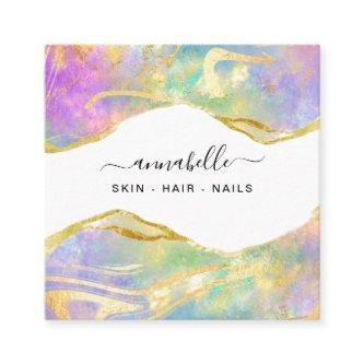 *~* AP26 Ethereal OPAL Rainbow QR Gold Glitter  Square