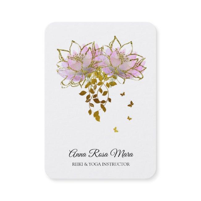 *~* AP32 Pink Lotus Butterfly Floral Logo Zen QR