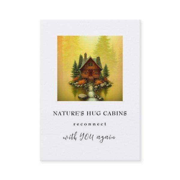 *~* AP49  Rustic Cabin Cottage QR LOGO Fall Golden