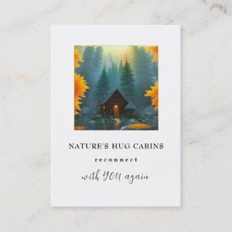 *~* AP49  Rustic Cabin Cottage QR LOGO Fall Pines