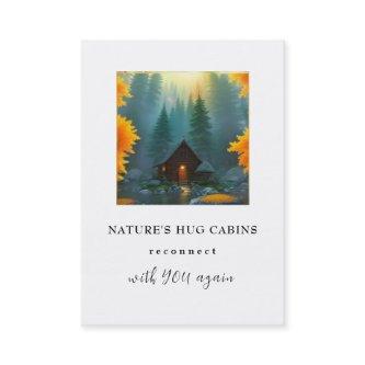 *~* AP49  Rustic Cabin Cottage QR LOGO Fall Pines