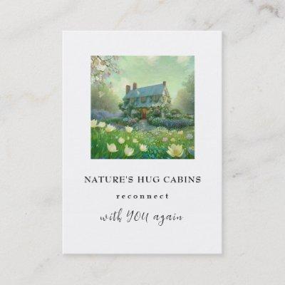 *~* AP49  Rustic Cabin Cottage QR Spring Flowers
