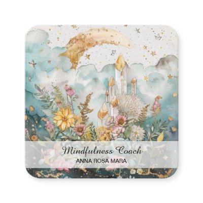 *~* AP70 Ethereal Rising Moon Flowers QR Floral Square