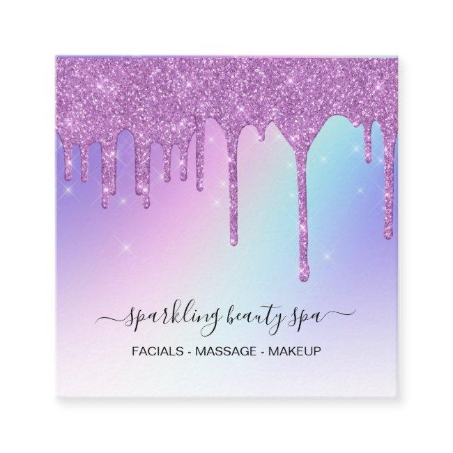 *~* AP7 PASTEL Rainbow Drips GLITTER Purple Square