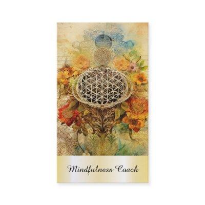 *~* AP92 Yoga QR Gold Flower of Life Reiki Sacred