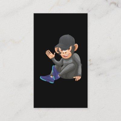 Ape with Sneaker and Baseball Cap Monkey