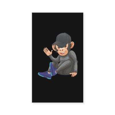 Ape with Sneaker and Baseball Cap Monkey