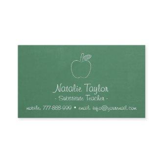 Apple Doodle Green Chalkboard Substitute Teacher