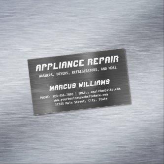 Appliance Repair Dark Gray Faux Metallic Steel  Magnet