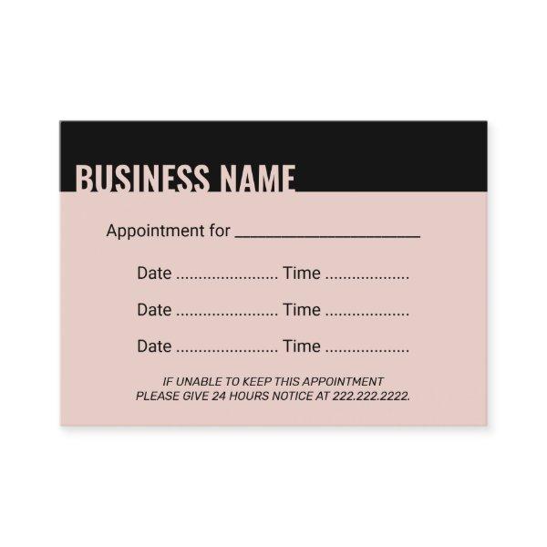 Appointment Reminder Modern Bold Border Blush Pink