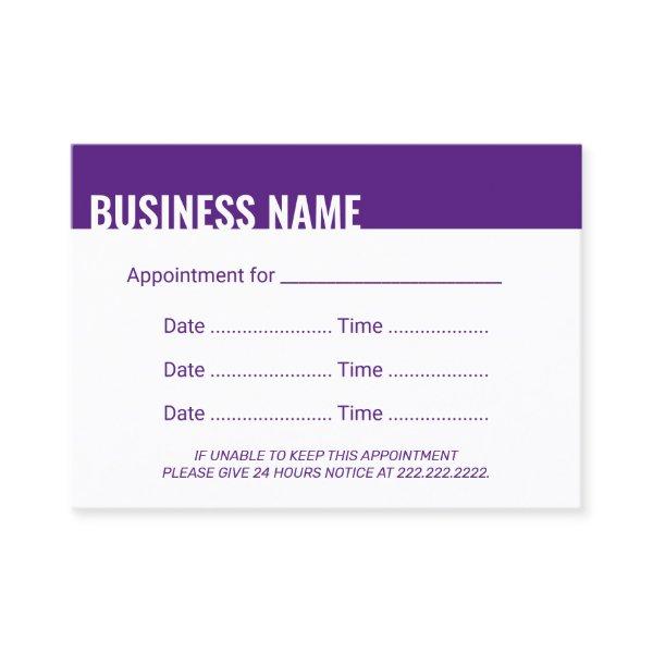 Appointment Reminder Modern Purple Bold Border