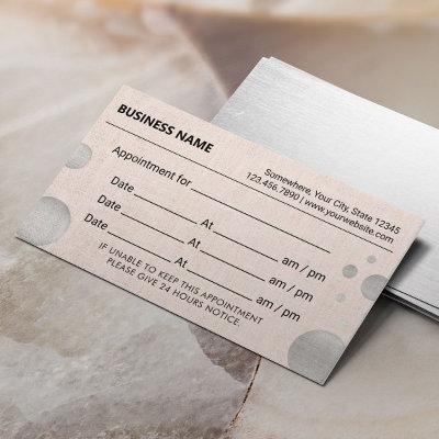Appointment Reminder Silver Dots Blush Pink