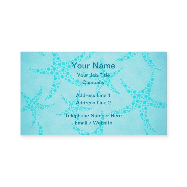 Aqua and Turquoise Starfish Design.